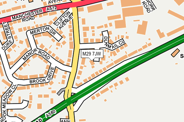 M29 7JW map - OS OpenMap – Local (Ordnance Survey)