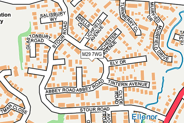 M29 7WG map - OS OpenMap – Local (Ordnance Survey)