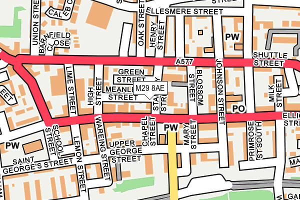 M29 8AE map - OS OpenMap – Local (Ordnance Survey)