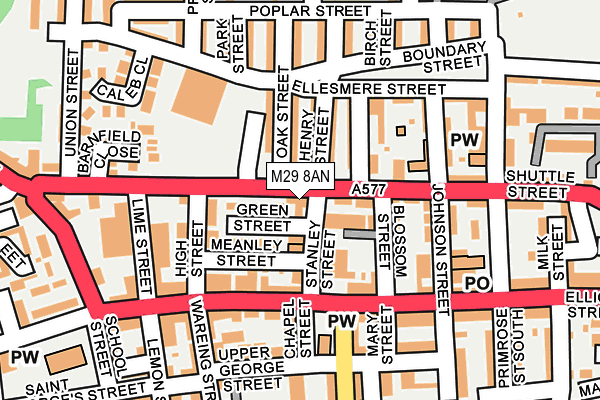 M29 8AN map - OS OpenMap – Local (Ordnance Survey)