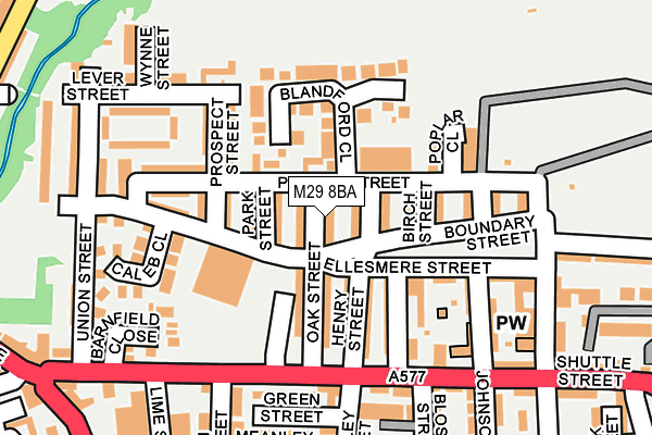 M29 8BA map - OS OpenMap – Local (Ordnance Survey)