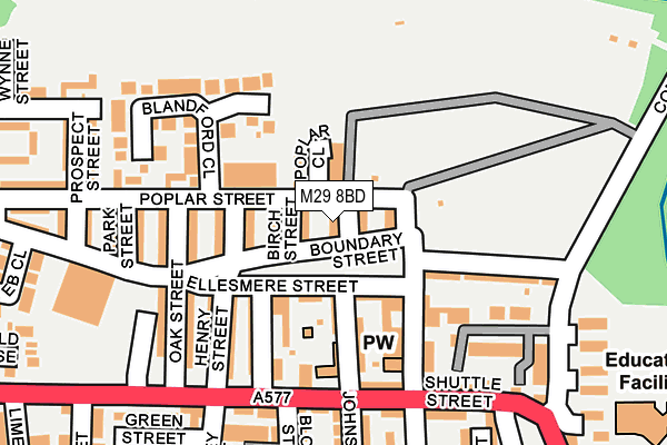 M29 8BD map - OS OpenMap – Local (Ordnance Survey)