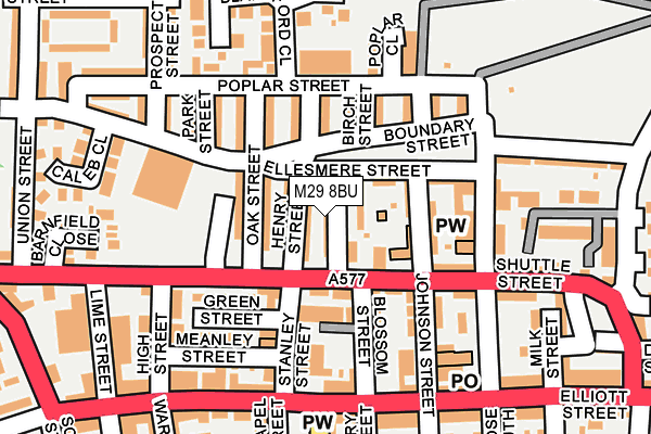 M29 8BU map - OS OpenMap – Local (Ordnance Survey)