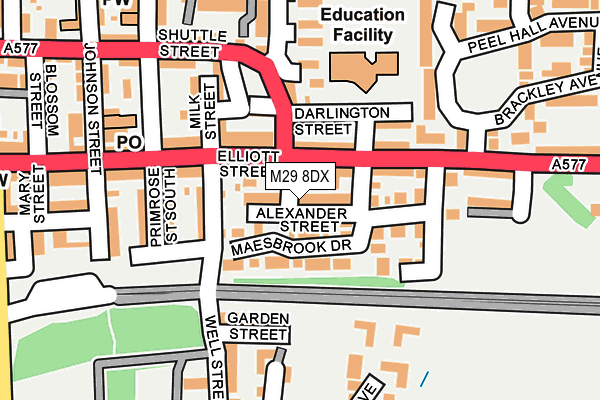 M29 8DX map - OS OpenMap – Local (Ordnance Survey)