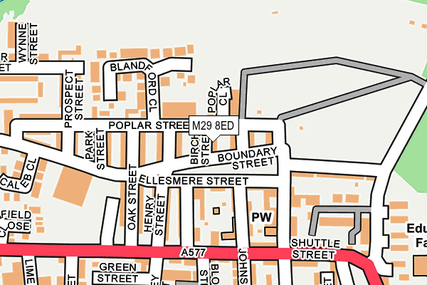 M29 8ED map - OS OpenMap – Local (Ordnance Survey)