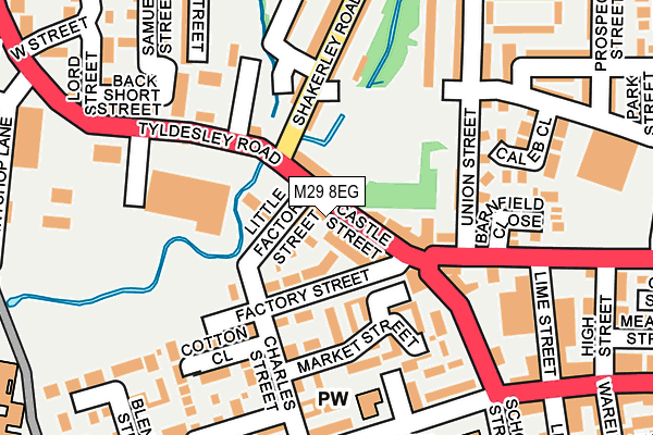 M29 8EG map - OS OpenMap – Local (Ordnance Survey)