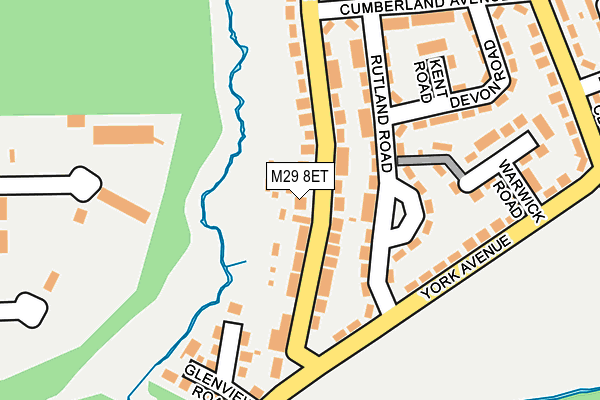 M29 8ET map - OS OpenMap – Local (Ordnance Survey)