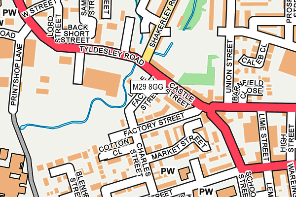 M29 8GG map - OS OpenMap – Local (Ordnance Survey)