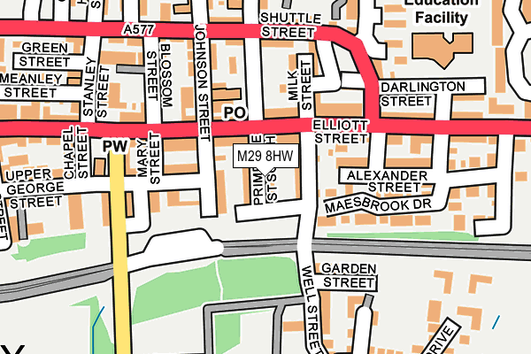 M29 8HW map - OS OpenMap – Local (Ordnance Survey)