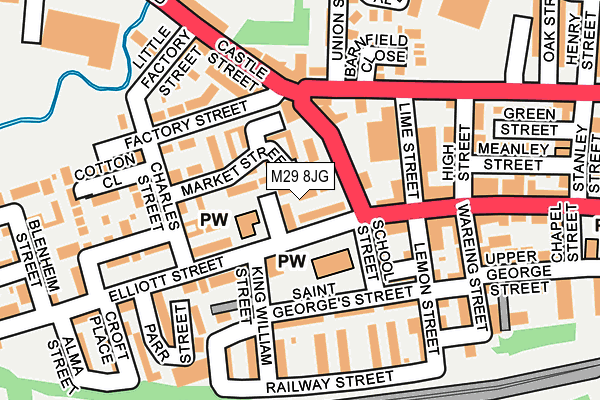 M29 8JG map - OS OpenMap – Local (Ordnance Survey)