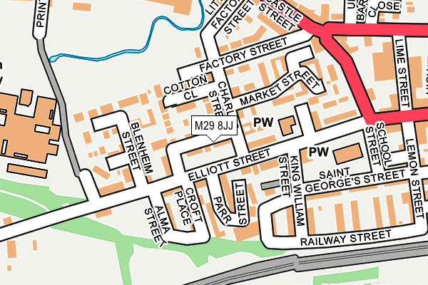 M29 8JJ map - OS OpenMap – Local (Ordnance Survey)