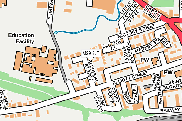 M29 8JT map - OS OpenMap – Local (Ordnance Survey)
