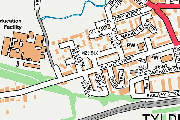 M29 8JX map - OS OpenMap – Local (Ordnance Survey)