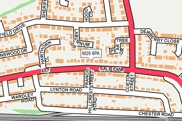 M29 8PA map - OS OpenMap – Local (Ordnance Survey)