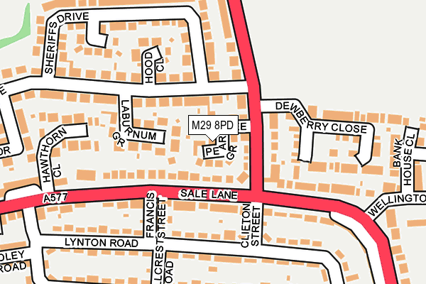 M29 8PD map - OS OpenMap – Local (Ordnance Survey)