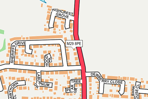 M29 8PE map - OS OpenMap – Local (Ordnance Survey)