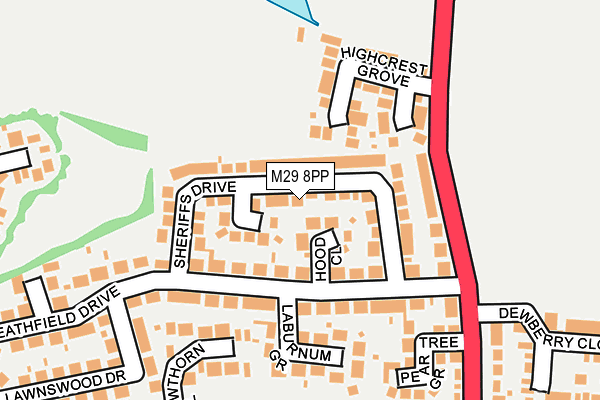M29 8PP map - OS OpenMap – Local (Ordnance Survey)