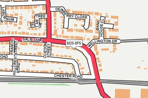 M29 8PS map - OS OpenMap – Local (Ordnance Survey)