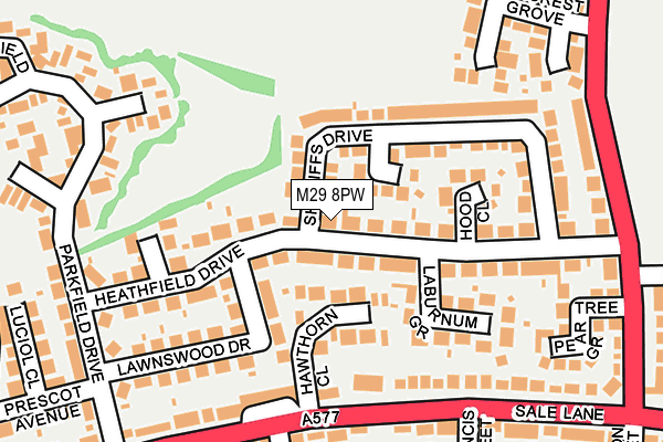 M29 8PW map - OS OpenMap – Local (Ordnance Survey)