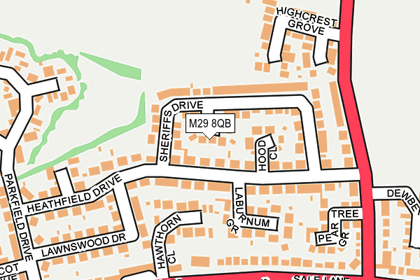 M29 8QB map - OS OpenMap – Local (Ordnance Survey)