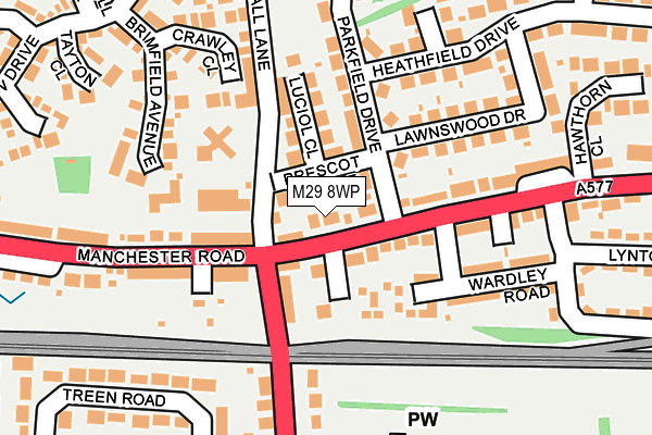 M29 8WP map - OS OpenMap – Local (Ordnance Survey)