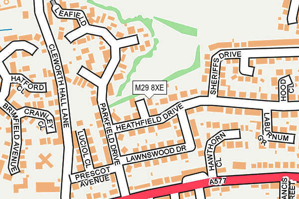 M29 8XE map - OS OpenMap – Local (Ordnance Survey)