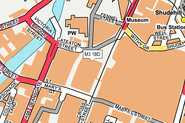 M3 1BD map - OS OpenMap – Local (Ordnance Survey)