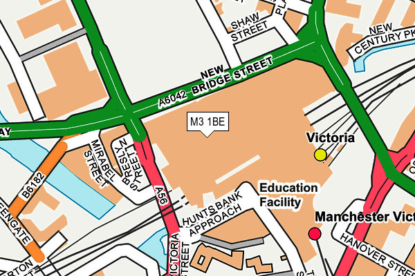 M3 1BE map - OS OpenMap – Local (Ordnance Survey)