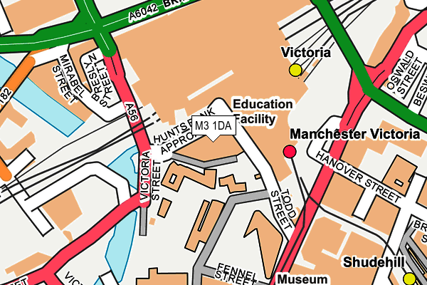 M3 1DA map - OS OpenMap – Local (Ordnance Survey)