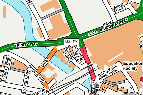 M3 1DX map - OS OpenMap – Local (Ordnance Survey)