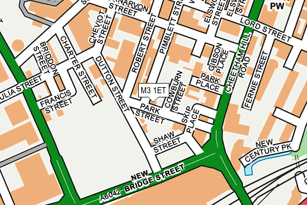 M3 1ET map - OS OpenMap – Local (Ordnance Survey)