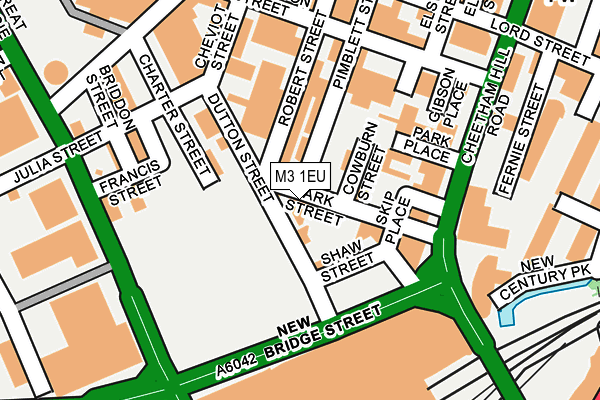 M3 1EU map - OS OpenMap – Local (Ordnance Survey)