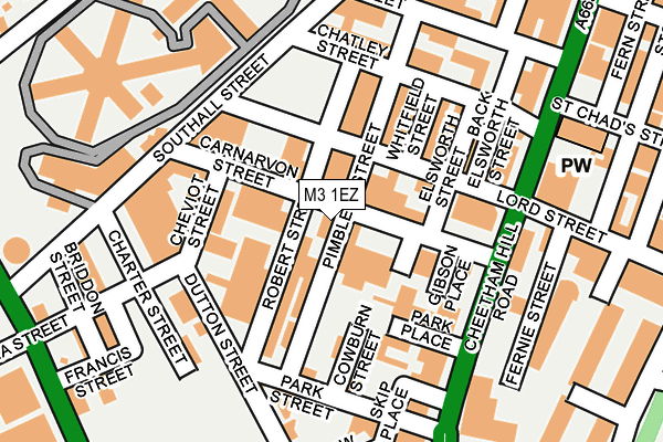 M3 1EZ map - OS OpenMap – Local (Ordnance Survey)