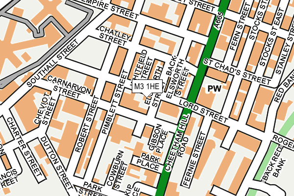 M3 1HE map - OS OpenMap – Local (Ordnance Survey)