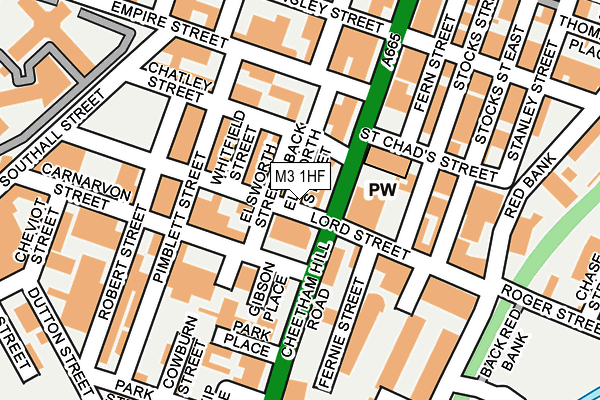 M3 1HF map - OS OpenMap – Local (Ordnance Survey)