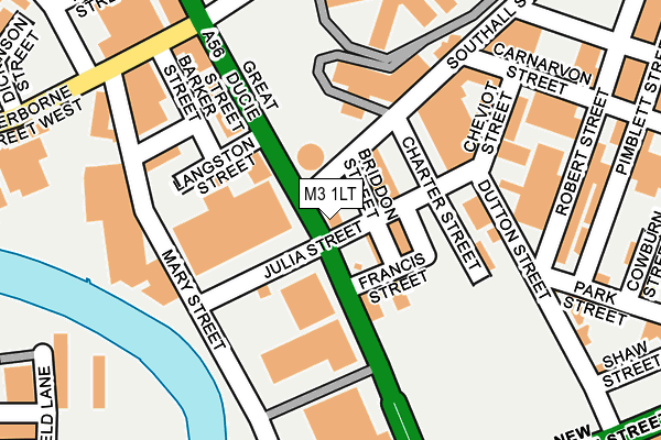 M3 1LT map - OS OpenMap – Local (Ordnance Survey)