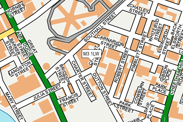 M3 1LW map - OS OpenMap – Local (Ordnance Survey)