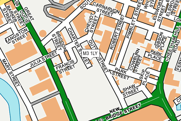 M3 1LY map - OS OpenMap – Local (Ordnance Survey)