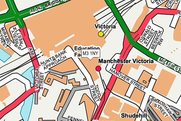 M3 1NY map - OS OpenMap – Local (Ordnance Survey)