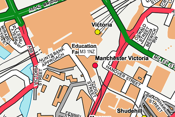 M3 1NZ map - OS OpenMap – Local (Ordnance Survey)