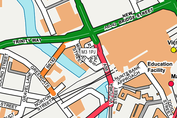 M3 1PJ map - OS OpenMap – Local (Ordnance Survey)