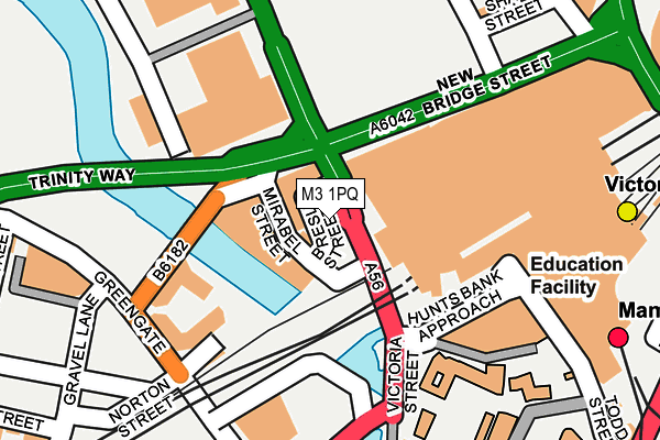 M3 1PQ map - OS OpenMap – Local (Ordnance Survey)