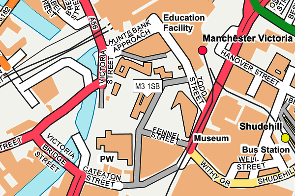 M3 1SB map - OS OpenMap – Local (Ordnance Survey)