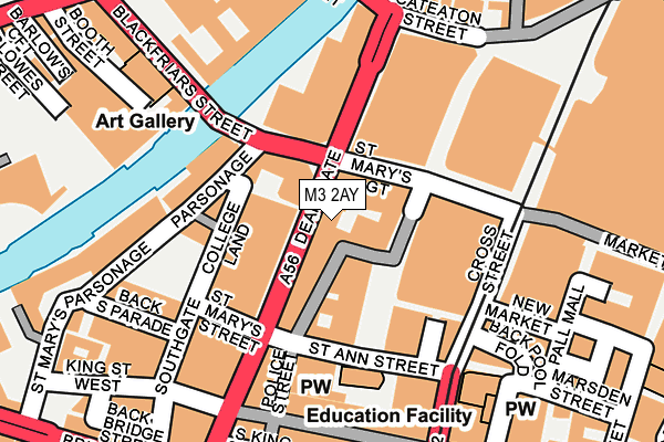 M3 2AY map - OS OpenMap – Local (Ordnance Survey)