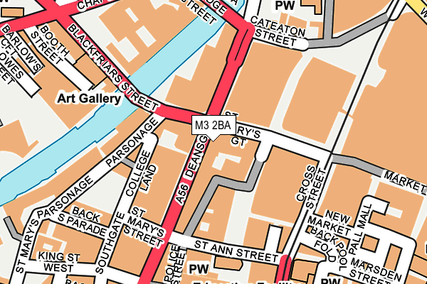 M3 2BA map - OS OpenMap – Local (Ordnance Survey)