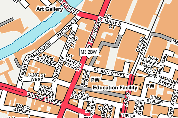 M3 2BW map - OS OpenMap – Local (Ordnance Survey)