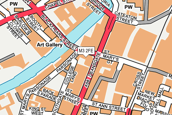 M3 2FE map - OS OpenMap – Local (Ordnance Survey)