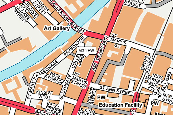 M3 2FW map - OS OpenMap – Local (Ordnance Survey)