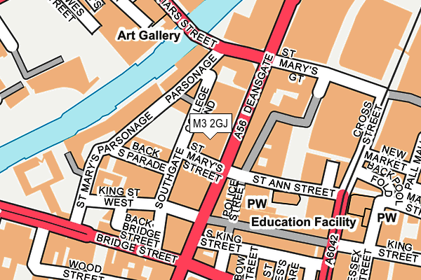 M3 2GJ map - OS OpenMap – Local (Ordnance Survey)