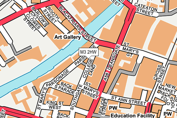 M3 2HW map - OS OpenMap – Local (Ordnance Survey)